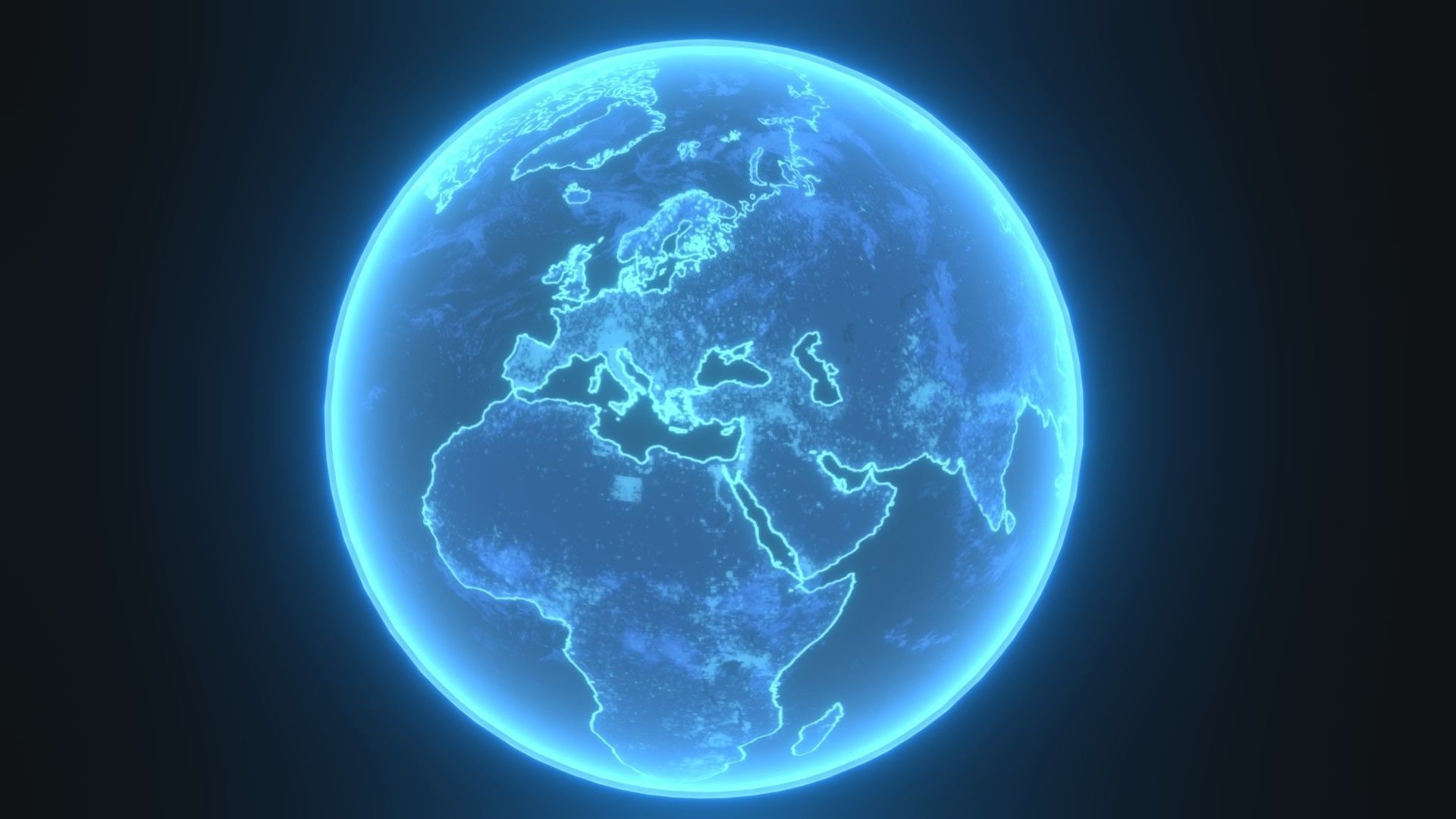 Hologram Planet Earth Sci-Fi 3D Model 8k Textures Low-poly 3D model_2