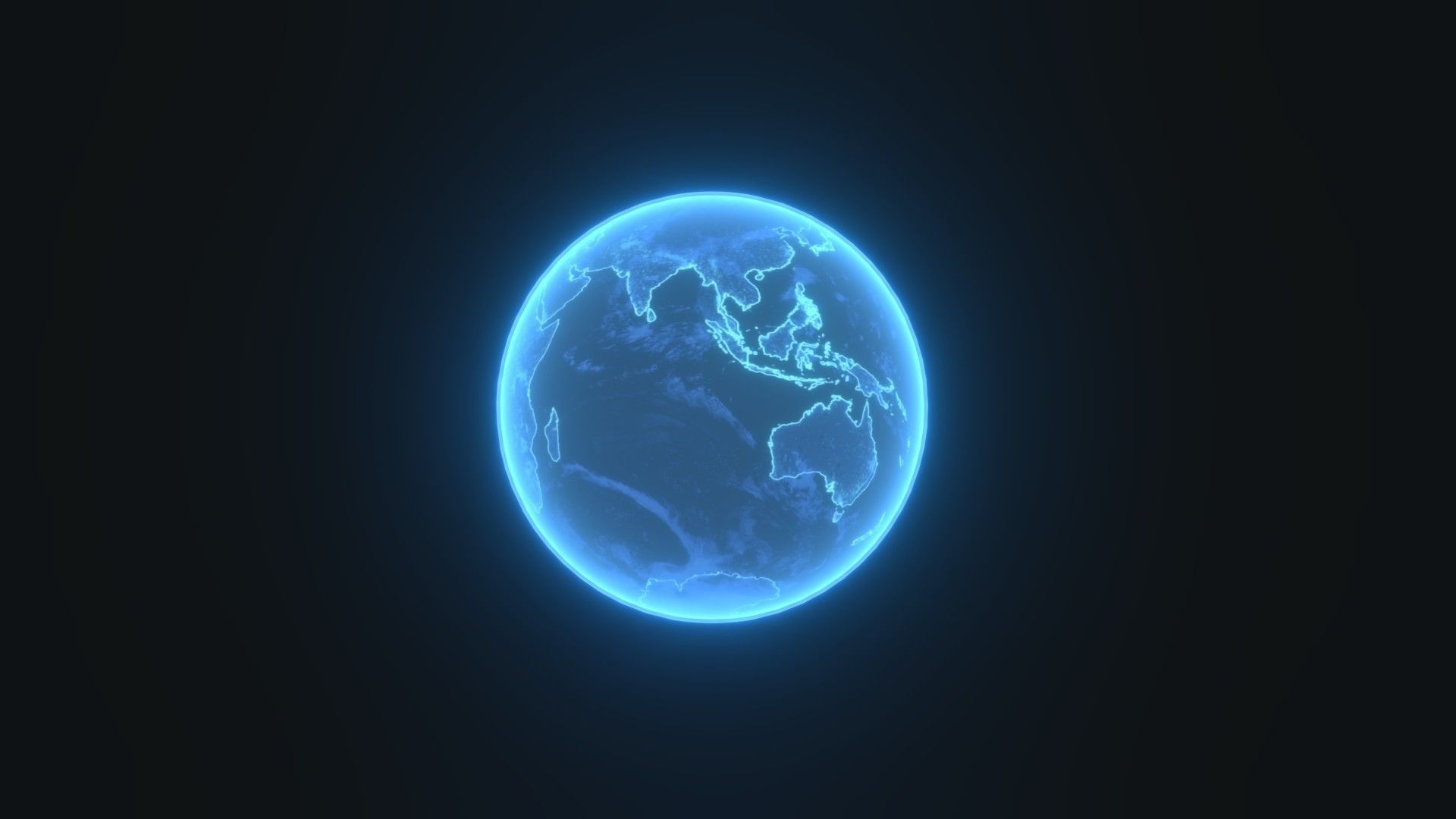 Hologram Planet Earth Sci-Fi 3D Model 8k Textures Low-poly 3D model_8