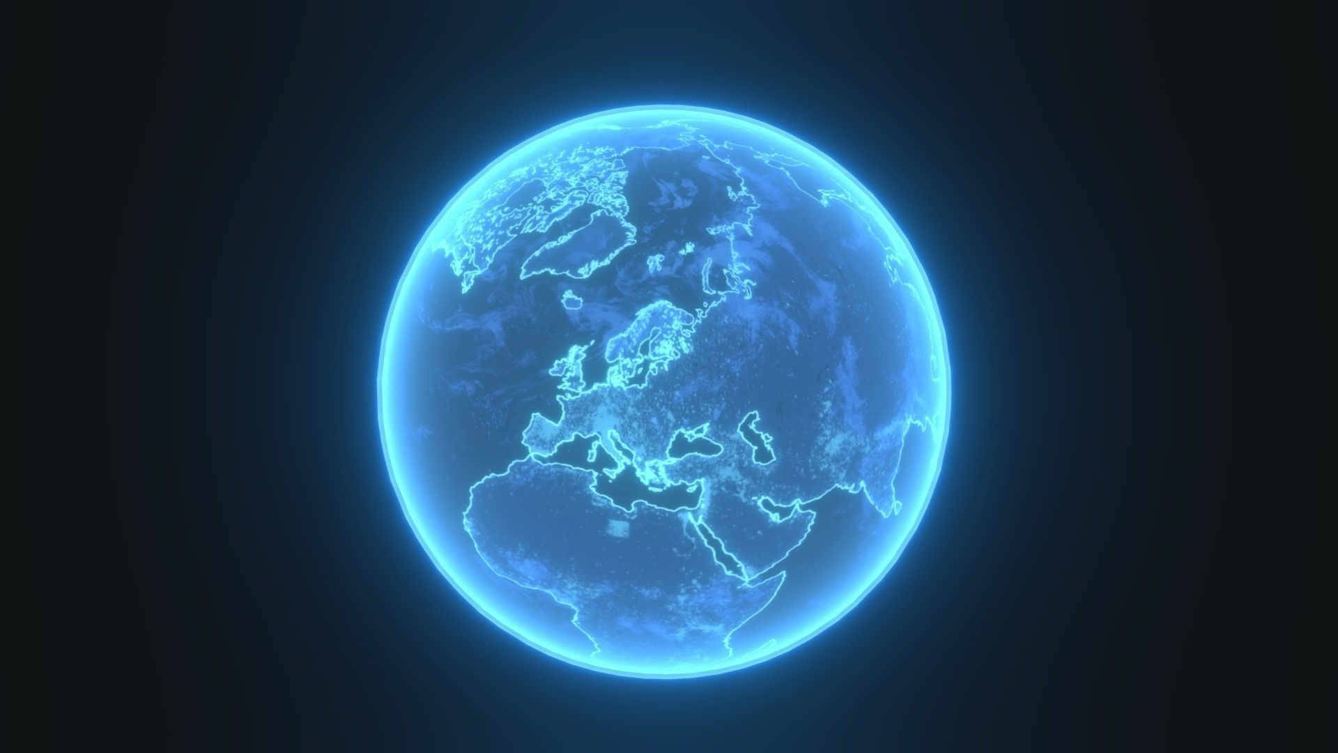 Hologram Planet Earth Sci-Fi 3D Model 8k Textures Low-poly 3D model_9