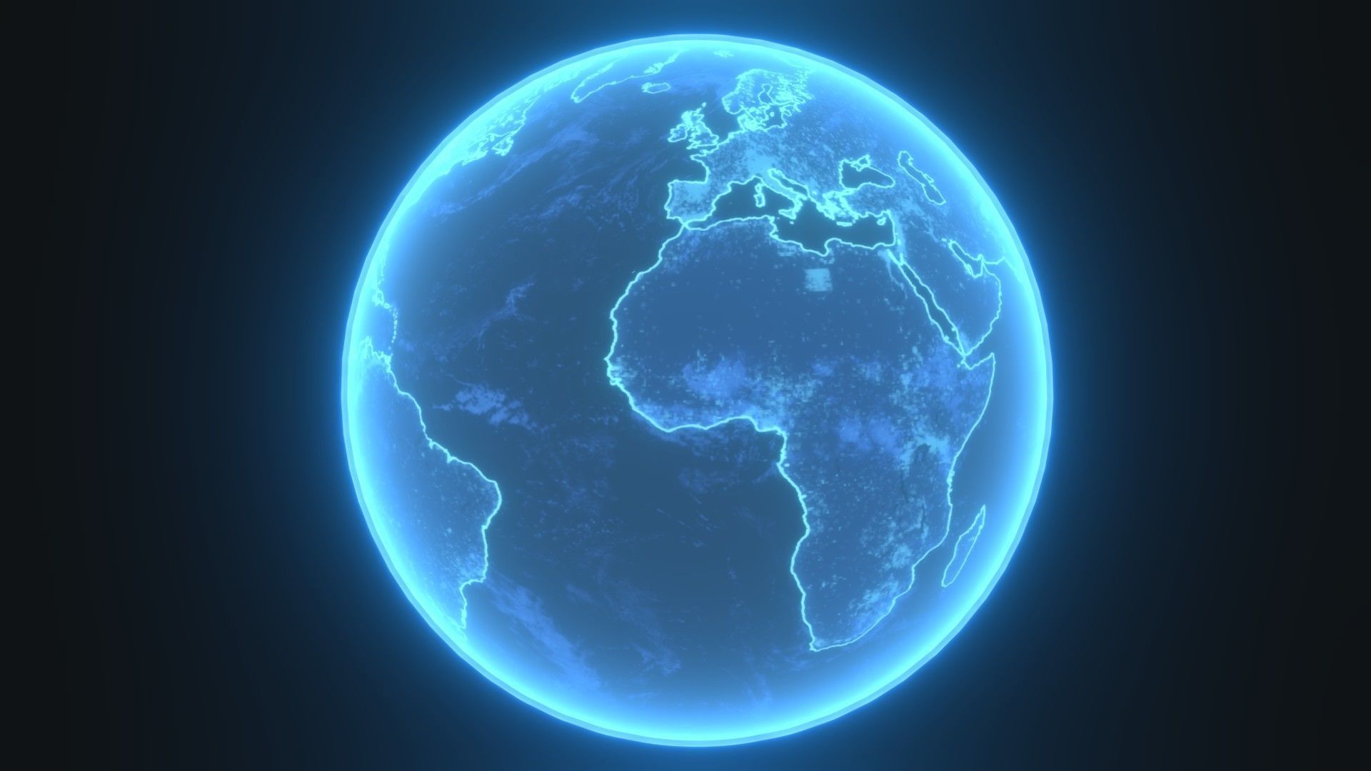 Hologram Planet Earth Sci-Fi 3D Model 8k Textures Low-poly 3D model_19