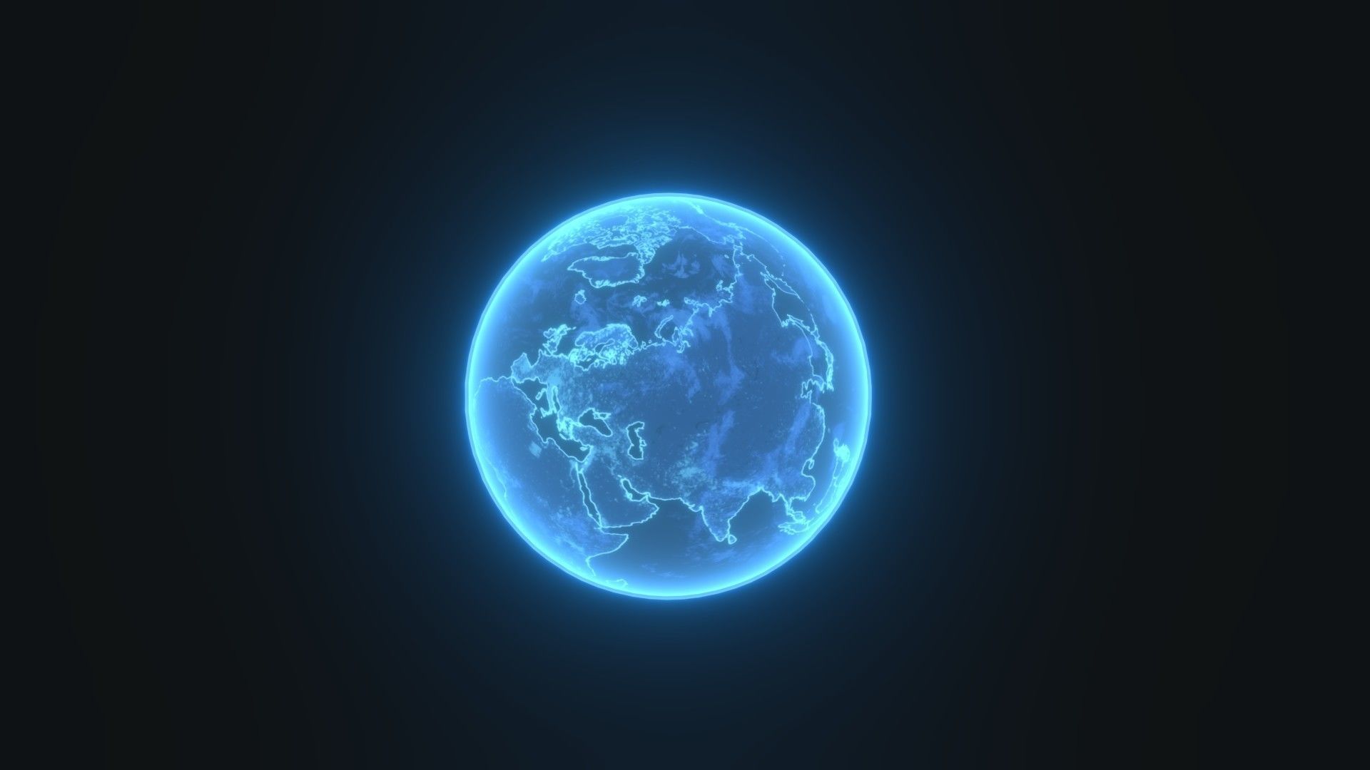 Hologram Planet Earth Sci-Fi 3D Model 8k Textures Low-poly 3D model_18