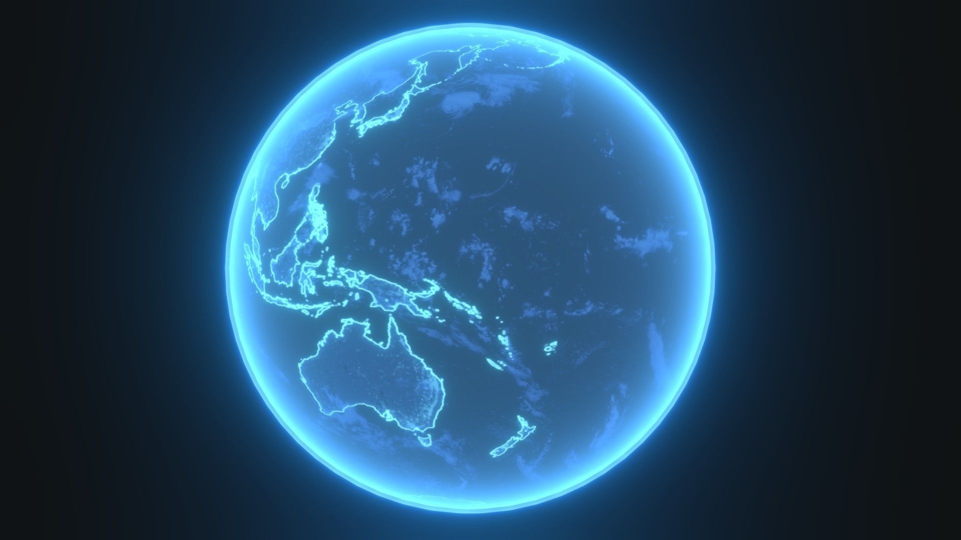 Hologram Planet Earth Sci-Fi 3D Model 8k Textures Low-poly 3D model_7