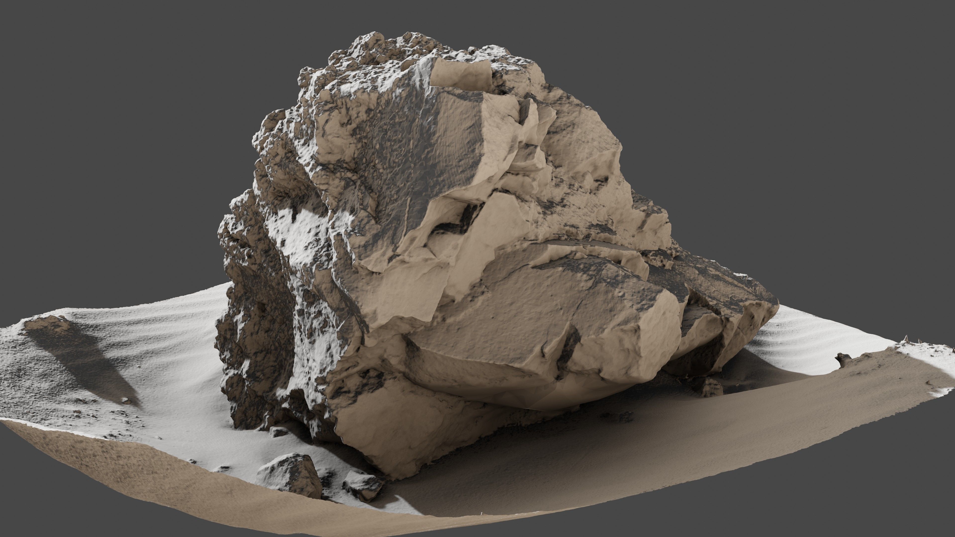 Rock05 rock in sand 3D model_2