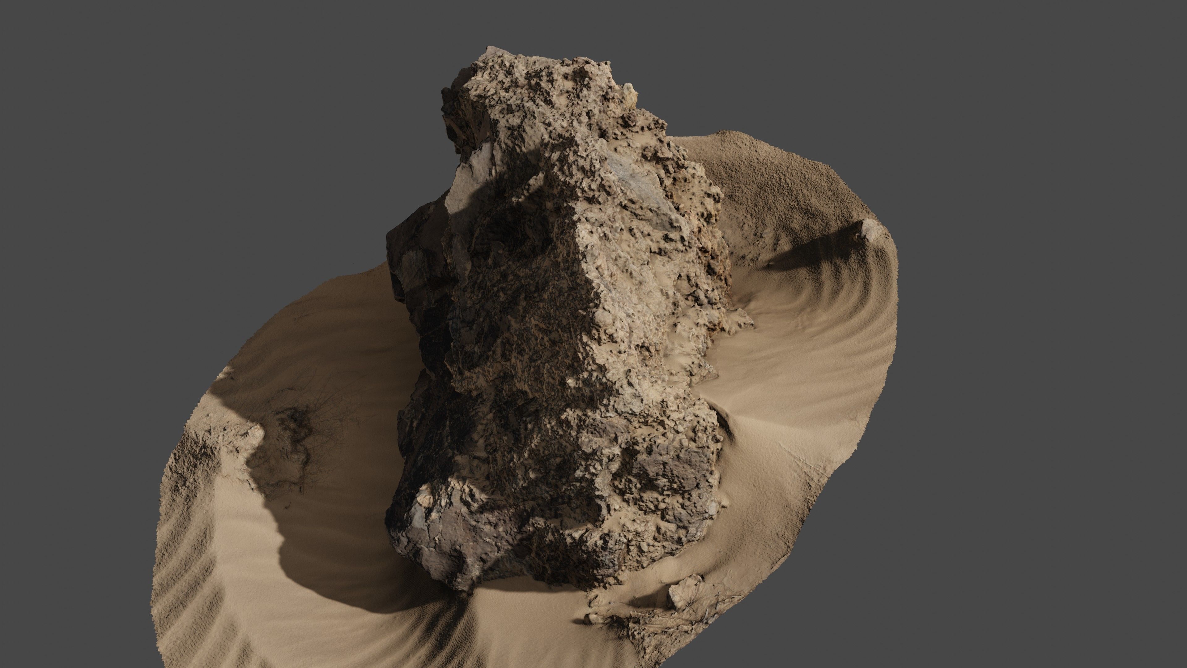 Rock05 rock in sand 3D model_7