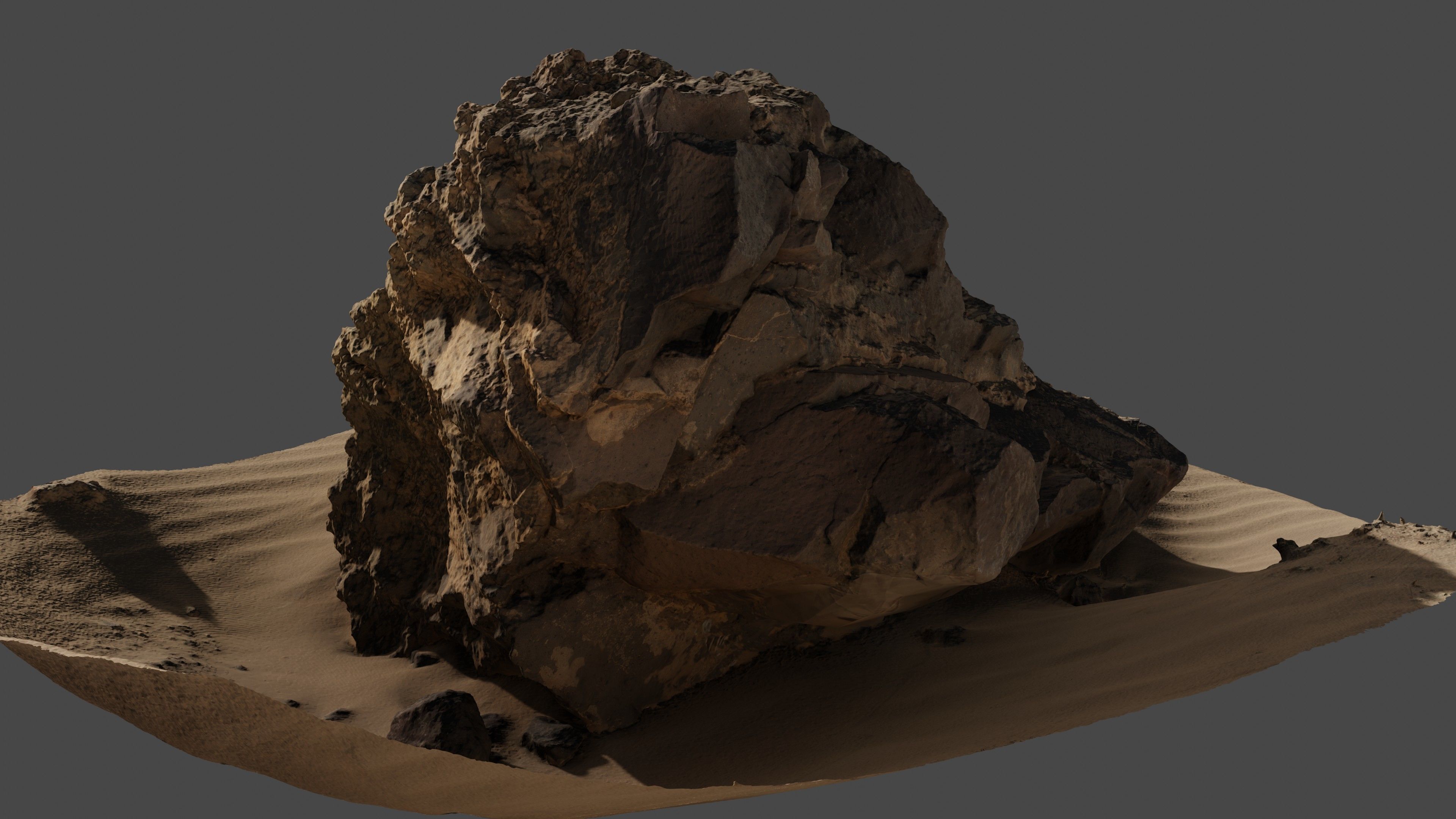 Rock05 rock in sand 3D model_3