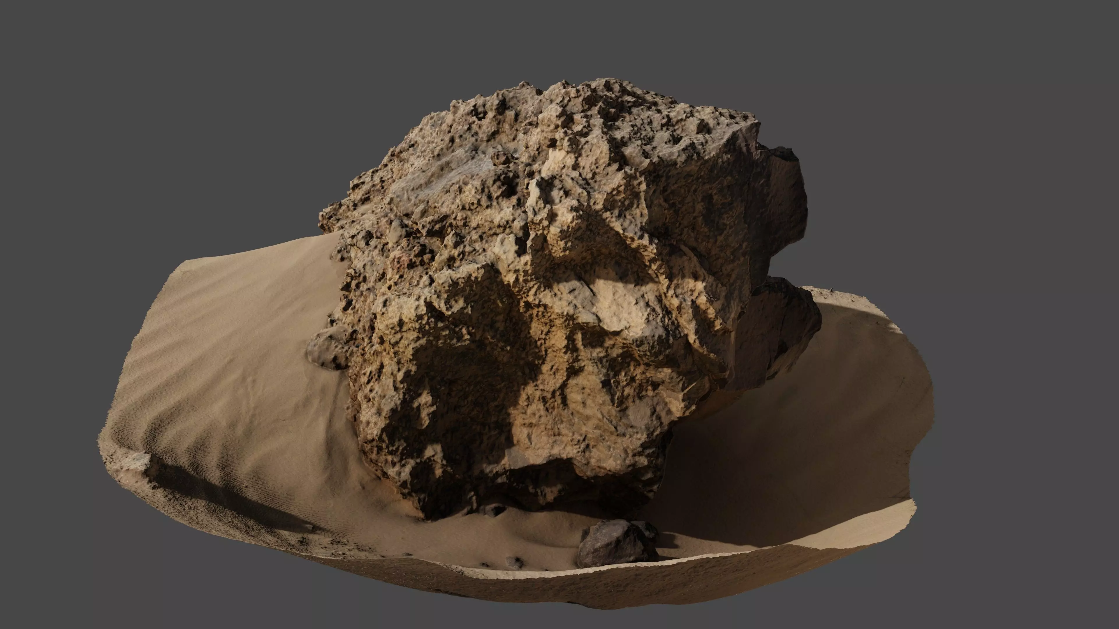 Rock05 rock in sand 3D model_0