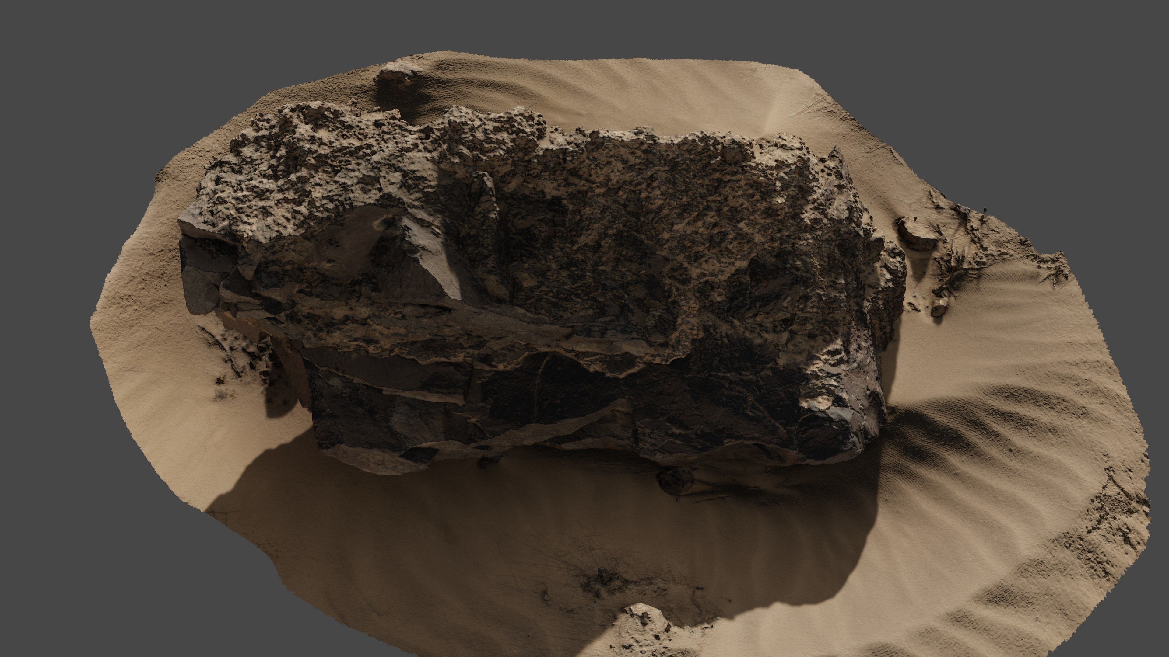 Rock05 rock in sand 3D model_14
