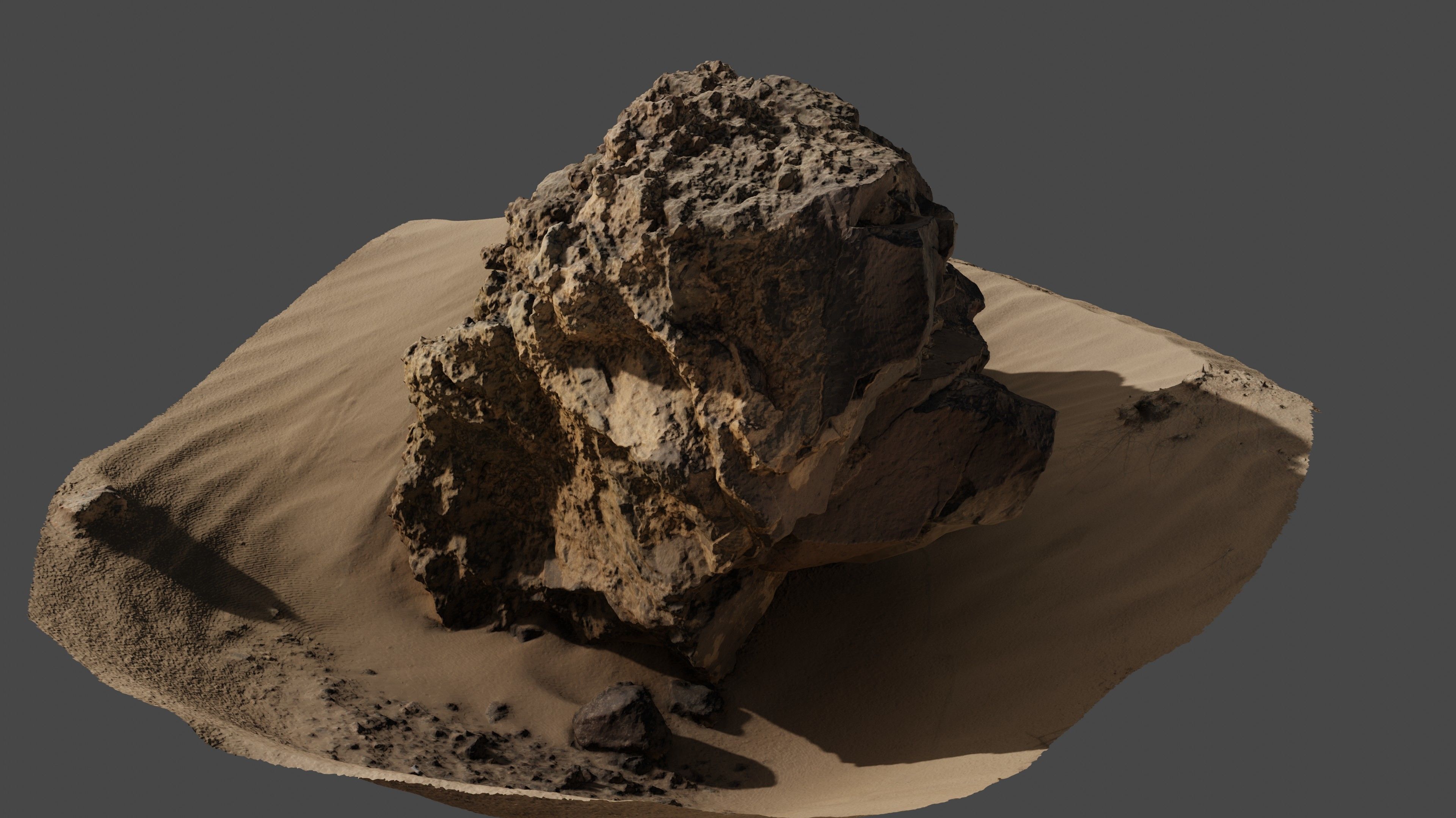 Rock05 rock in sand 3D model_8