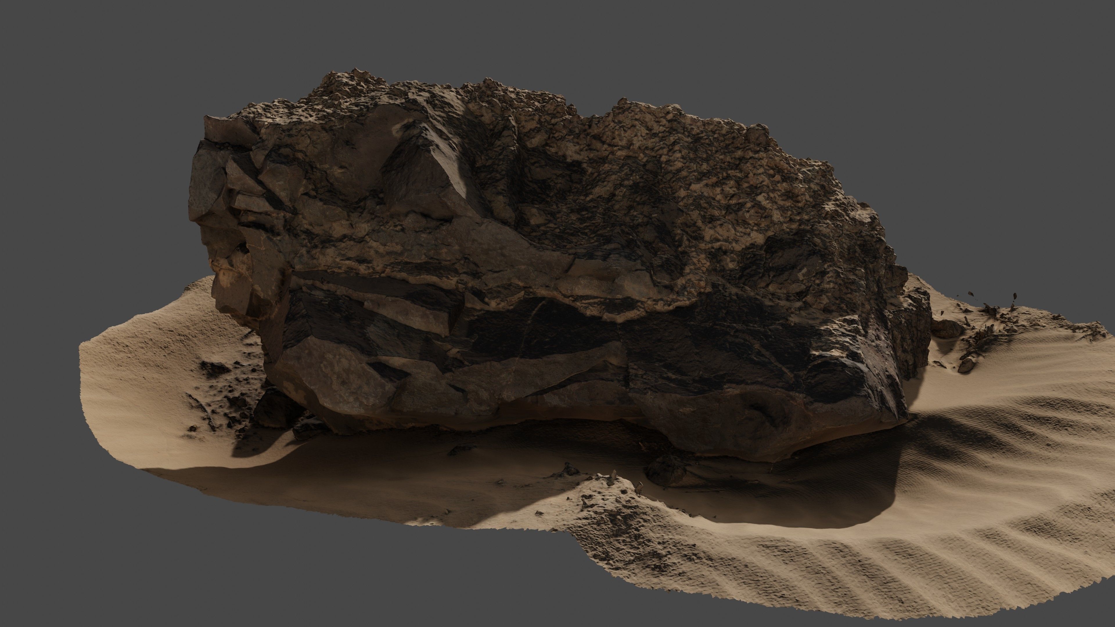 Rock05 rock in sand 3D model_12