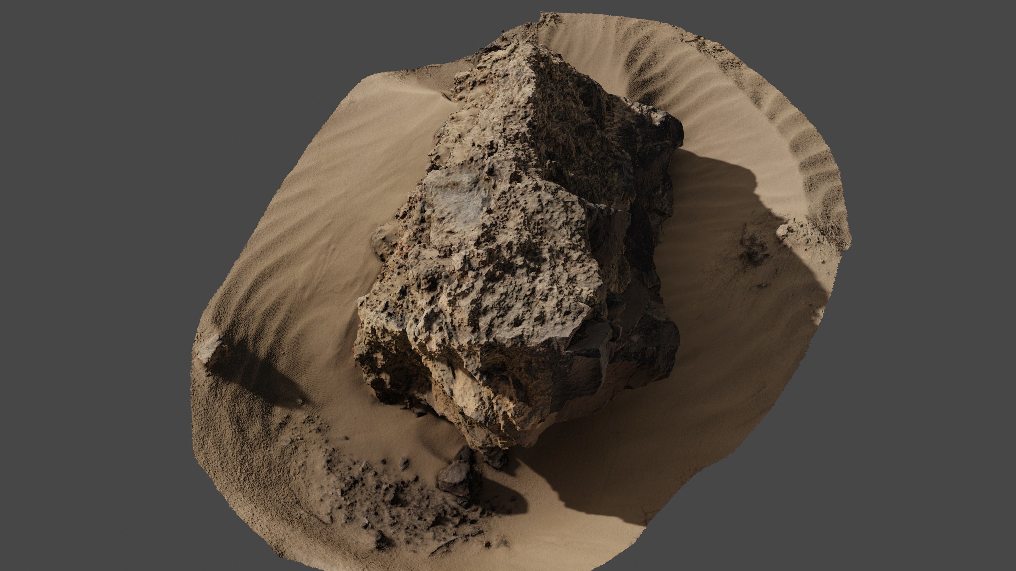 Rock05 rock in sand 3D model_9