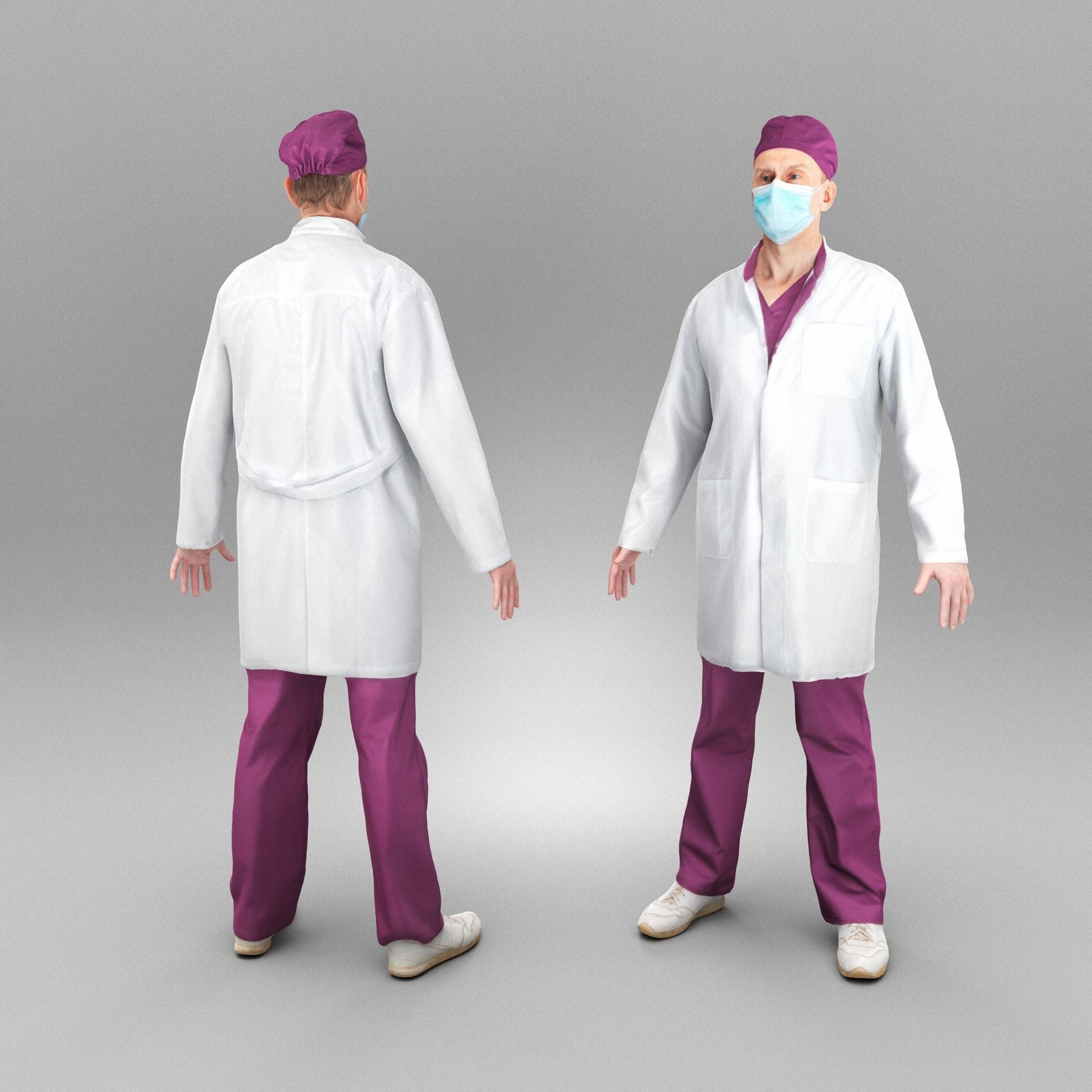 Medical doctor ready for rigging 391 Low-poly 3D model_2