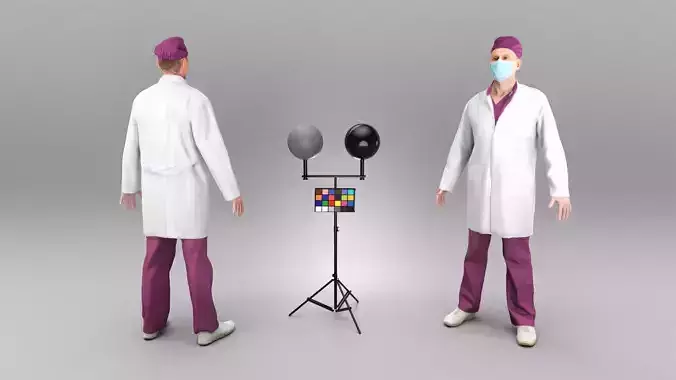Medical doctor ready for rigging 391 Low-poly 3D model