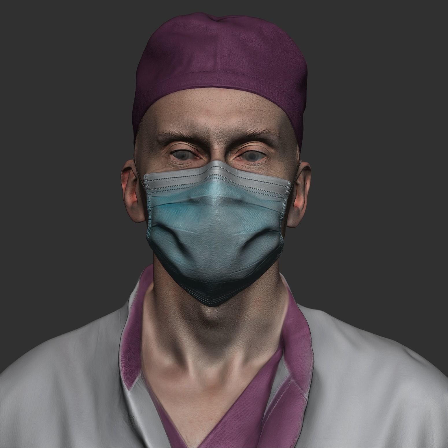 Medical doctor ready for rigging 391 Low-poly 3D model_7