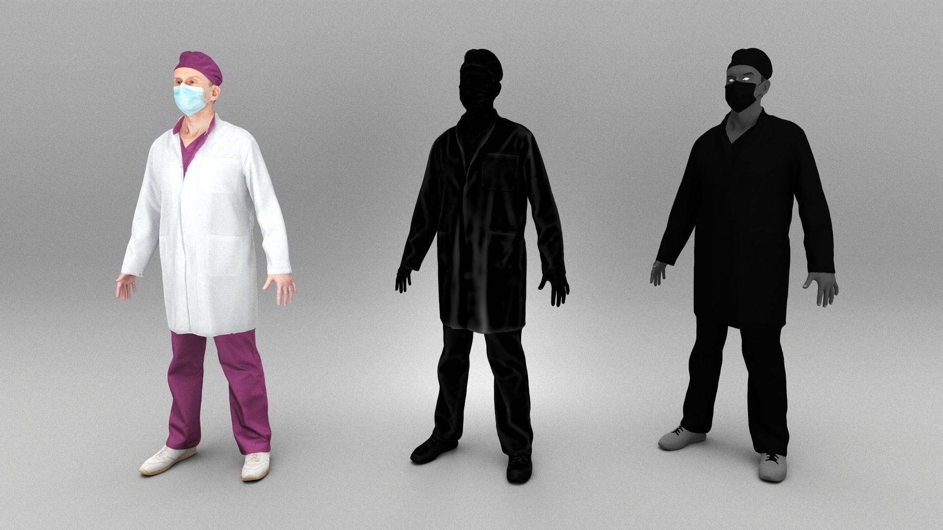 Medical doctor ready for rigging 391 Low-poly 3D model_5