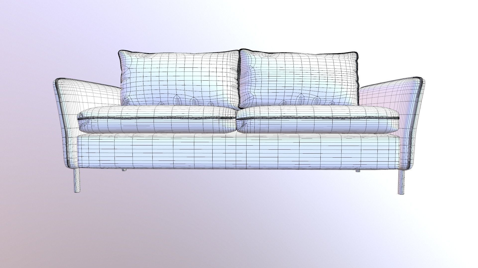 LoveSeat Sofa 3D model_13