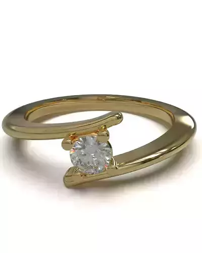 Solitaire engagement ring 3D print model