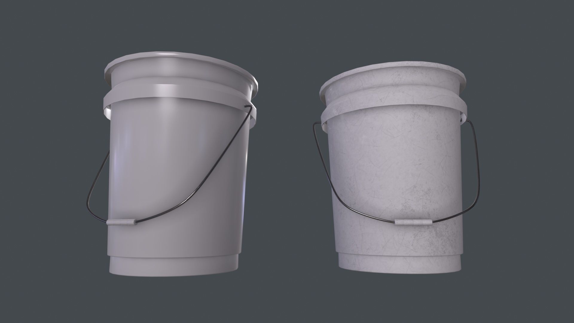 Plastic Bucket 3D Model Low-poly 3D model_2
