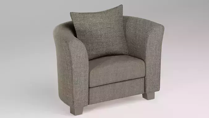 Modern Sofa 3D Model  PBR Textured  Low-Poly  Realistic Low-poly 3D model