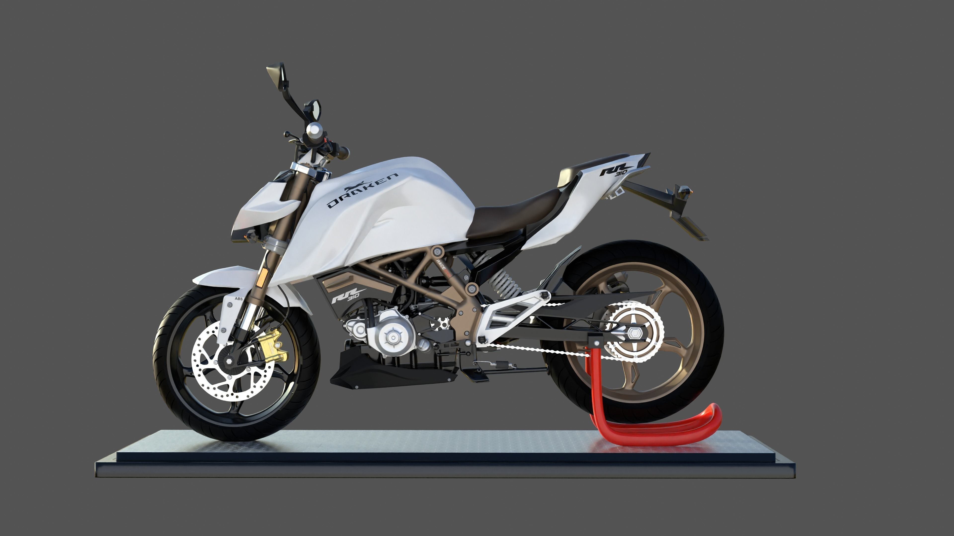 Fan made TVS 310R motorcycle concept model 3D model_2