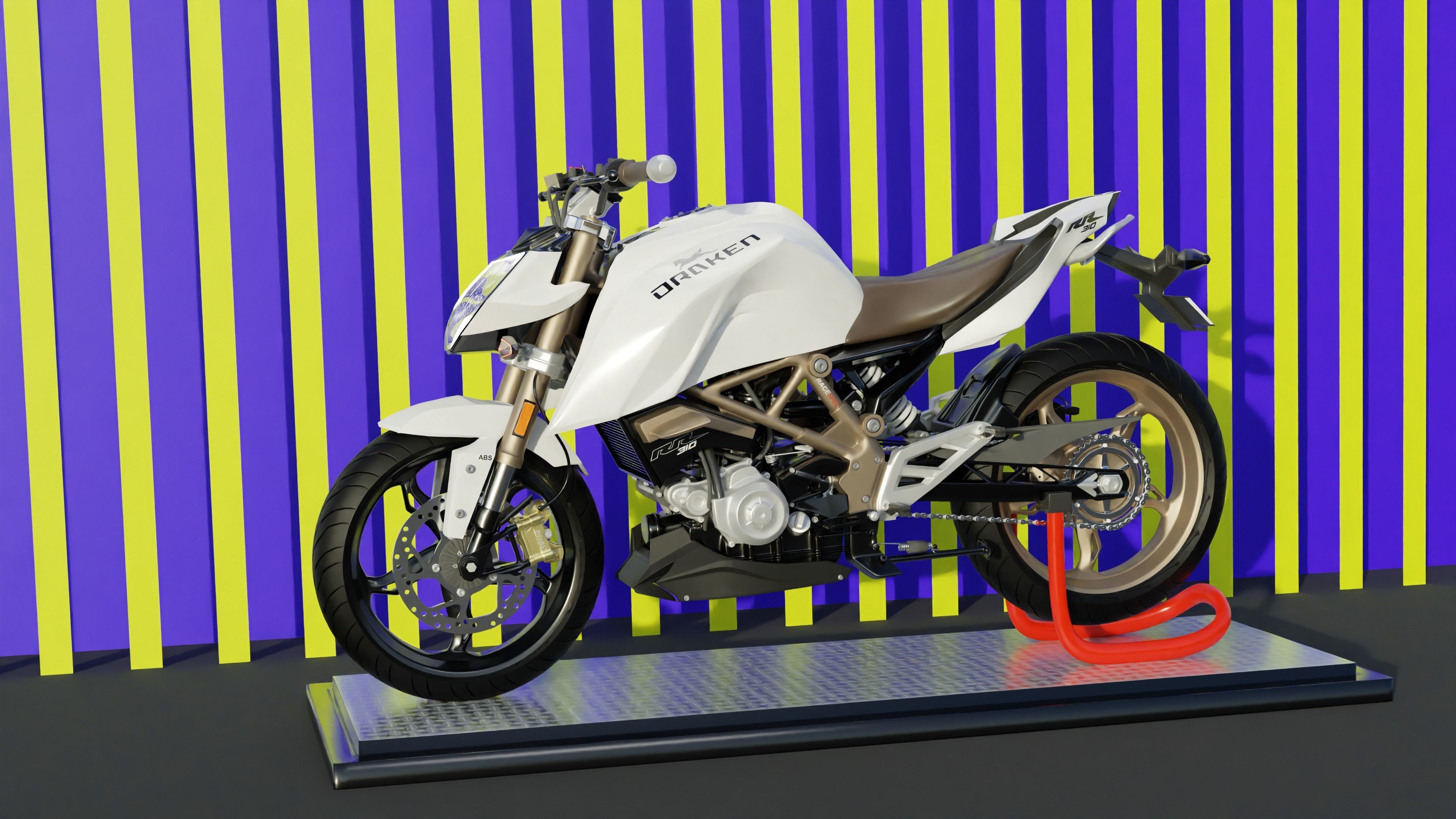 Fan made TVS 310R motorcycle concept model 3D model_10