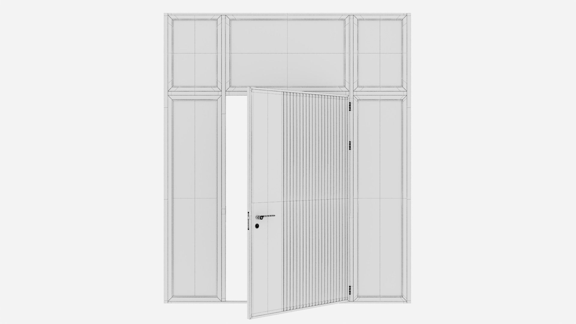 Aluminium door 45 3D model_6