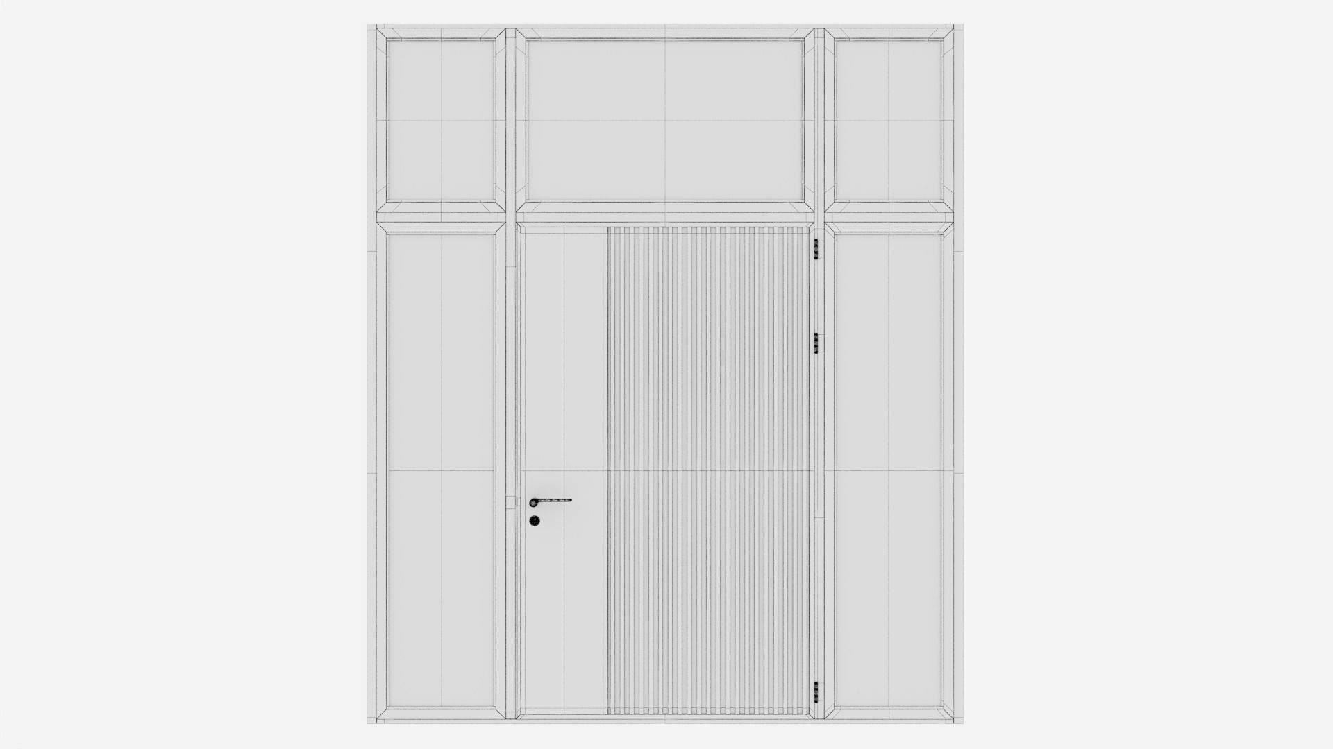 Aluminium door 45 3D model_5
