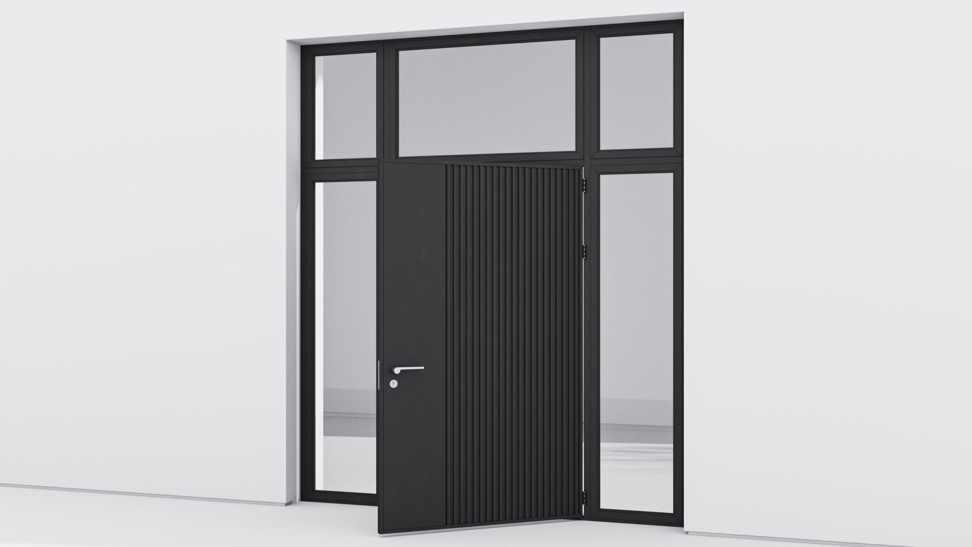 Aluminium door 45 3D model_2