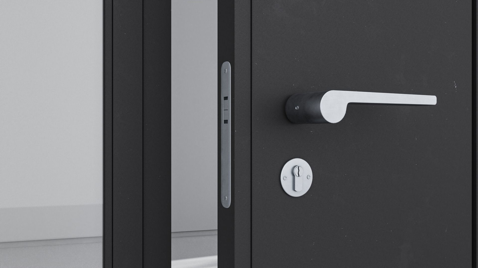 Aluminium door 45 3D model_4