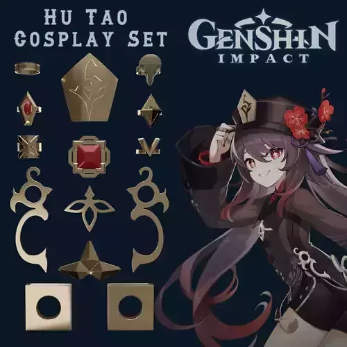 Genshin Impact Hu Tao Cosplay Set