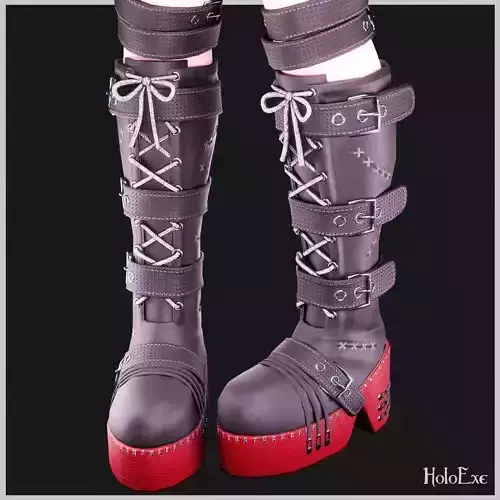 Black Star Shoes Low-poly 3D model