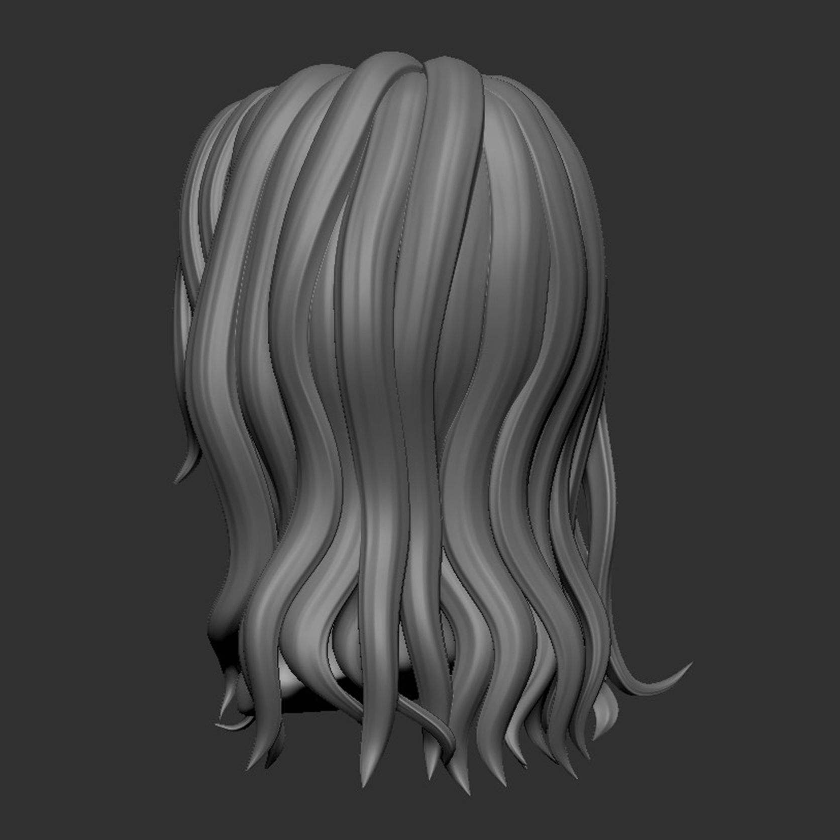 the hair haired girl Low-poly 3D model_12