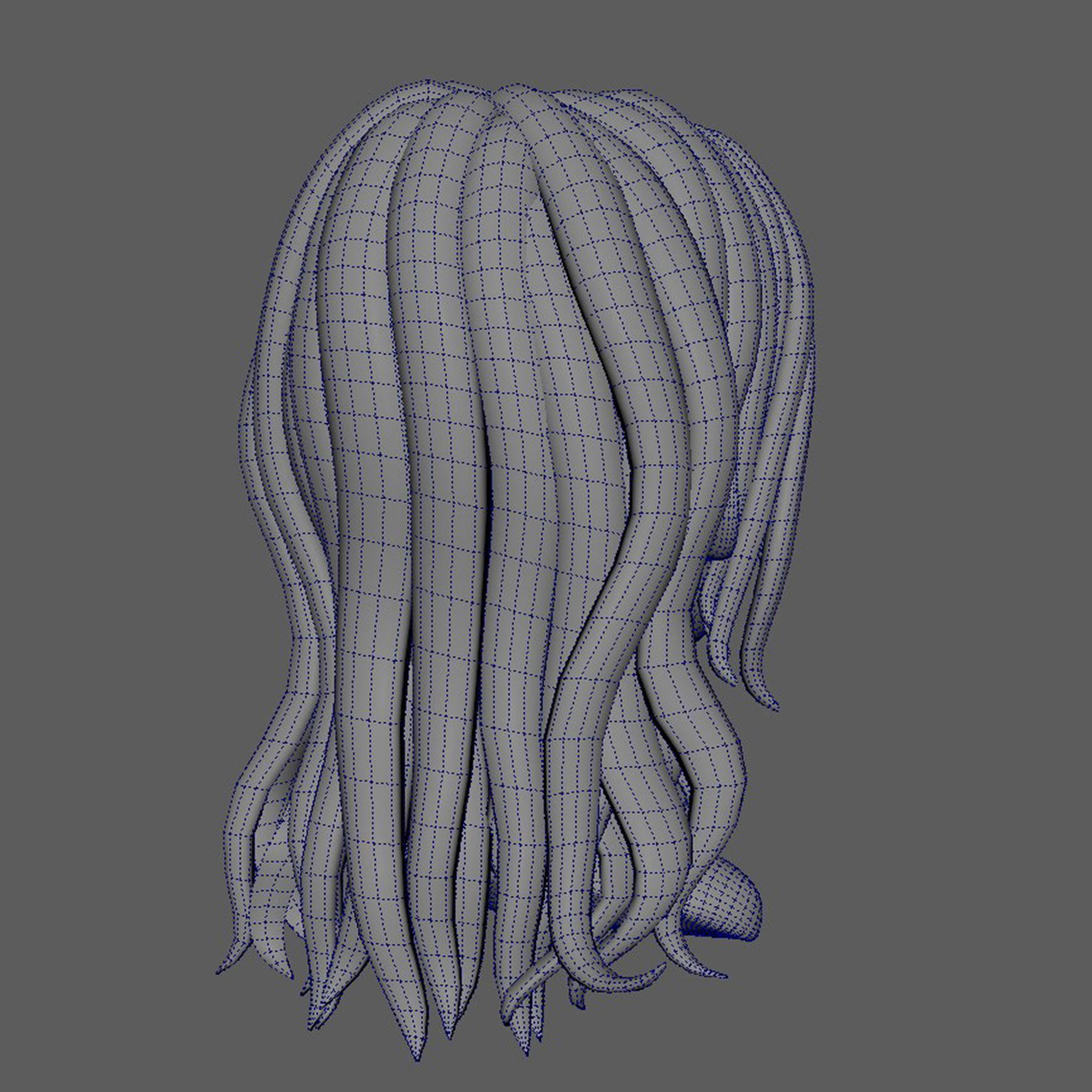 the hair haired girl Low-poly 3D model_17