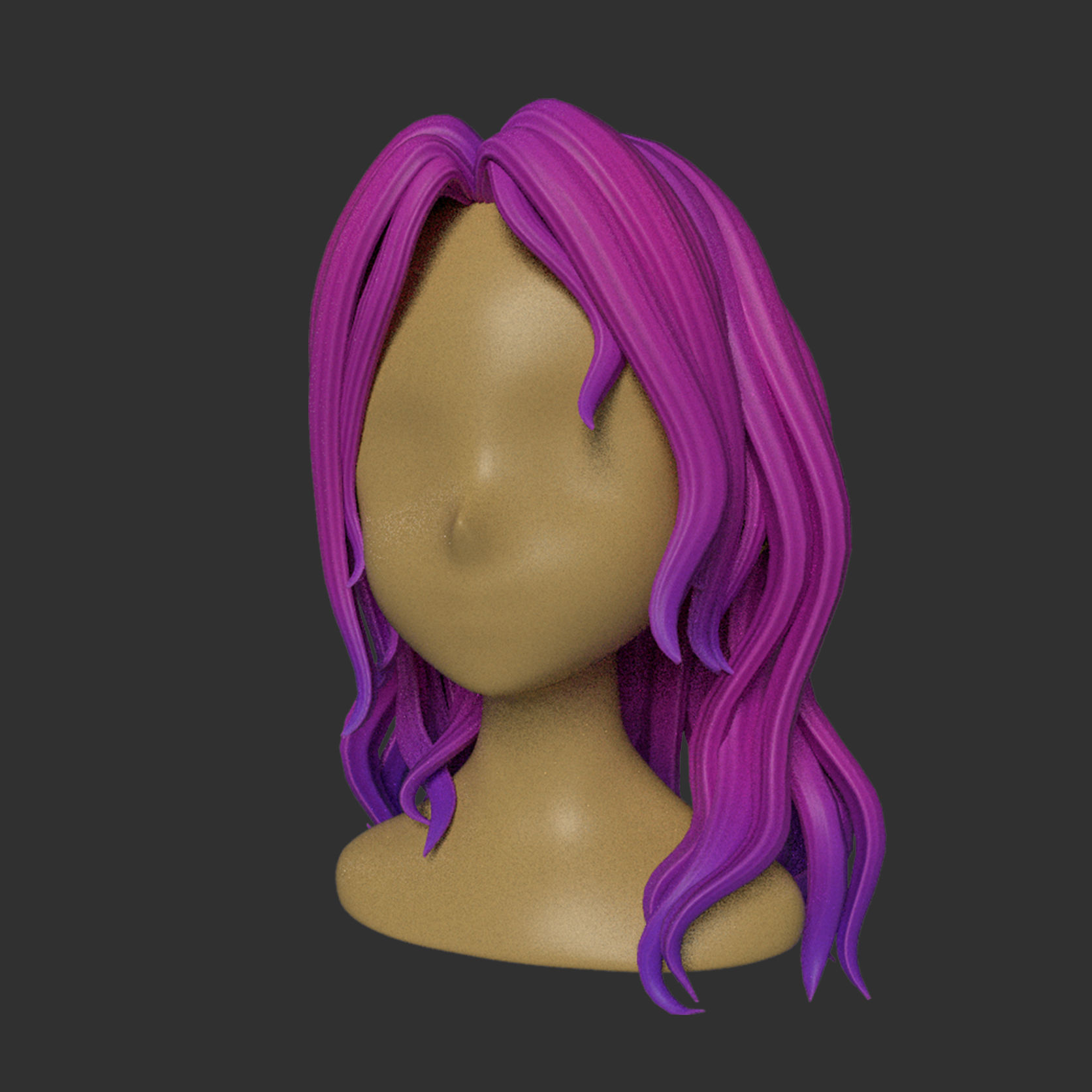 the hair haired girl Low-poly 3D model_2