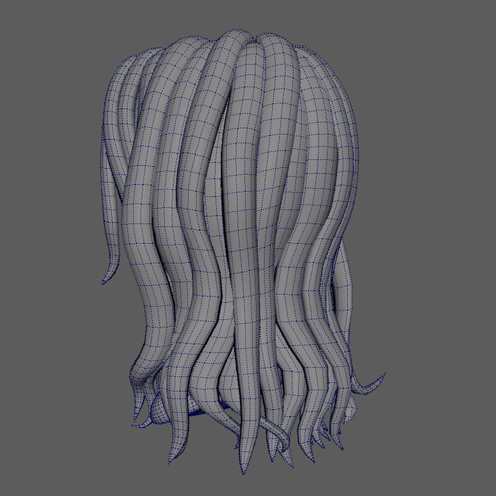 the hair haired girl Low-poly 3D model_18