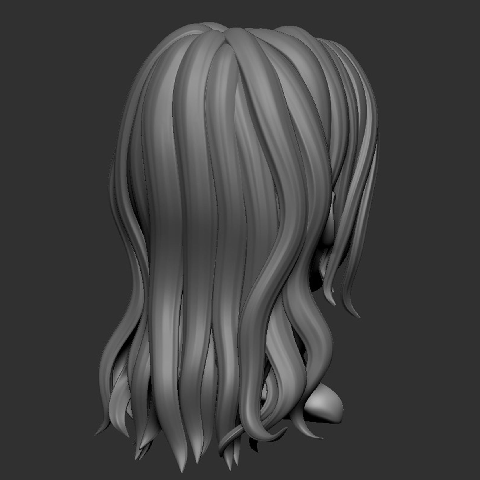 the hair haired girl Low-poly 3D model_10