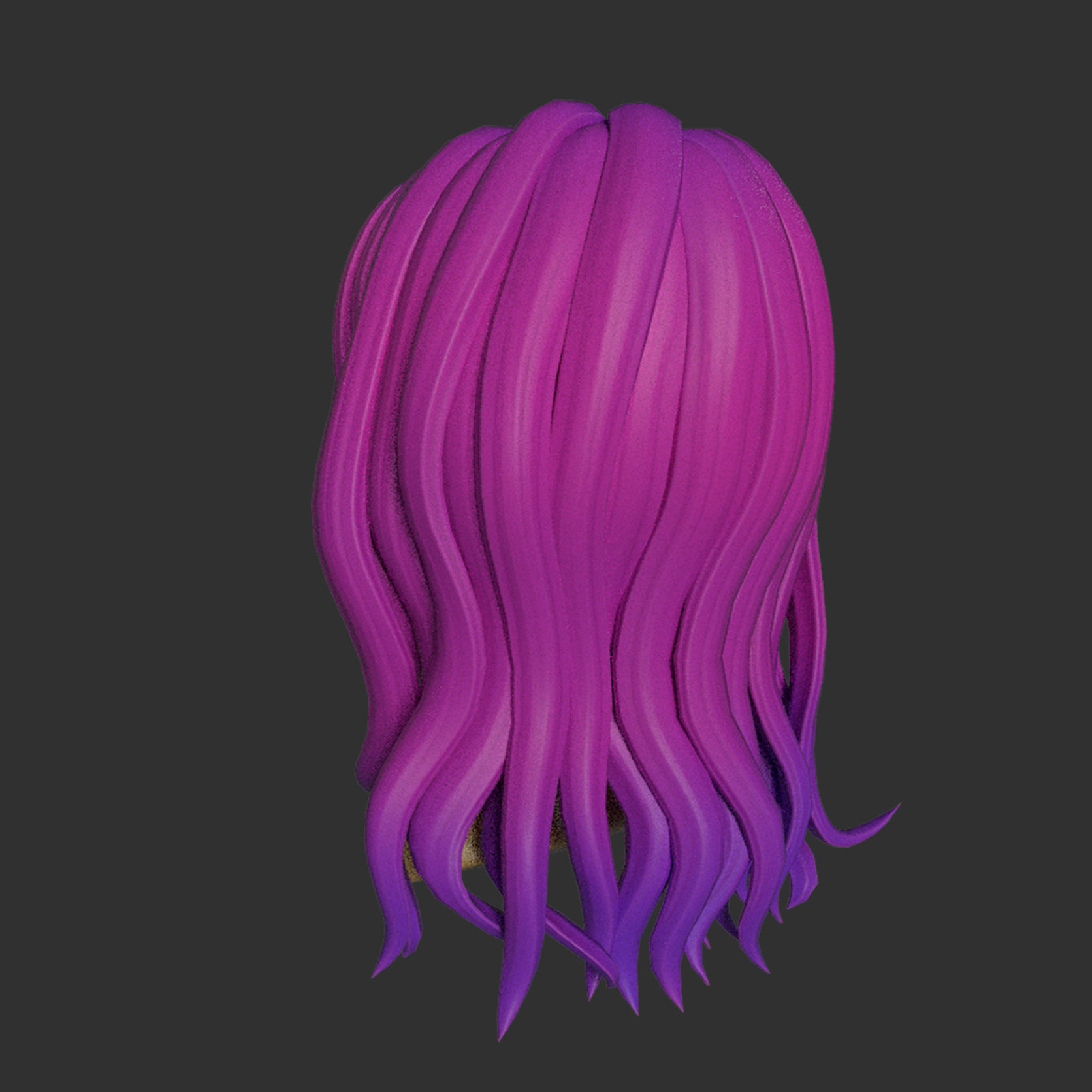 the hair haired girl Low-poly 3D model_4