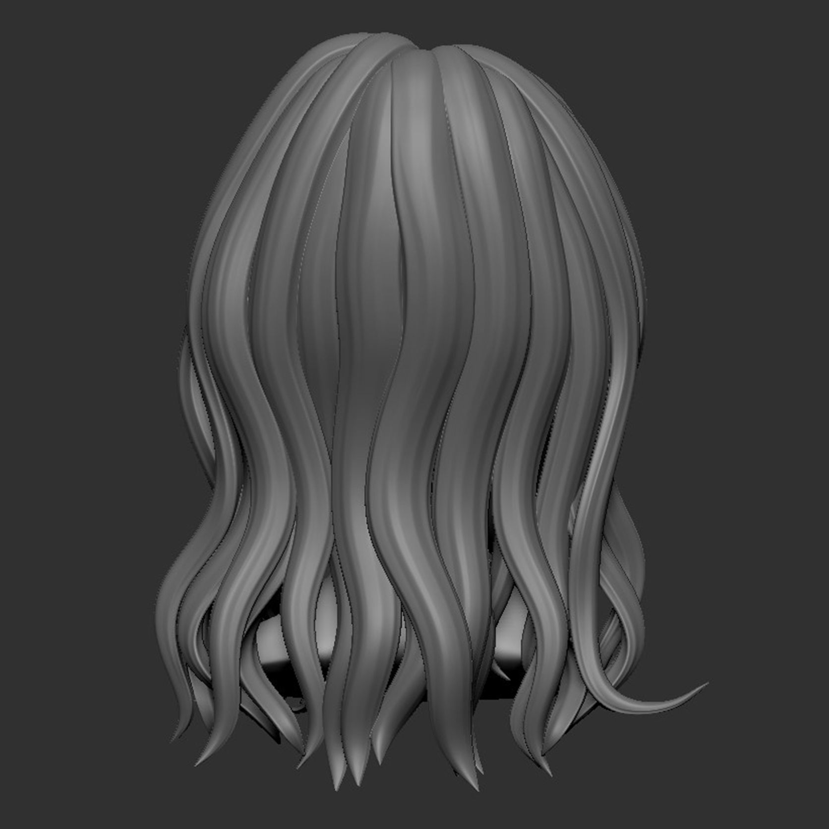 the hair haired girl Low-poly 3D model_11