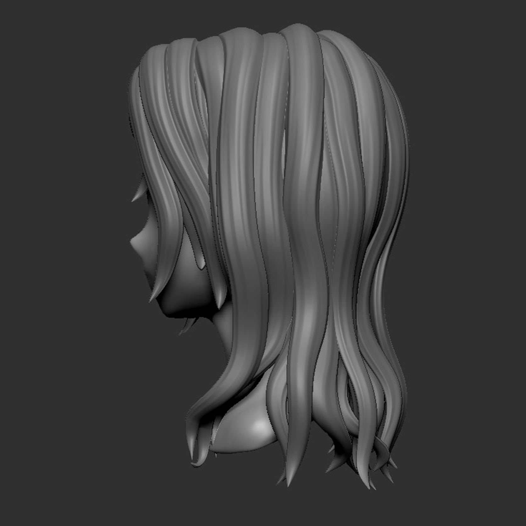 the hair haired girl Low-poly 3D model_13