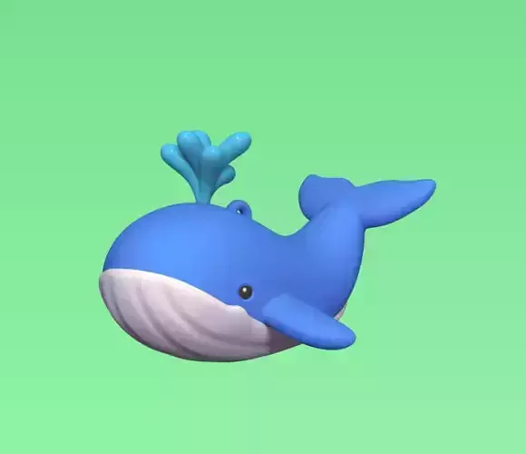 Cartoon Whale 3D print model
