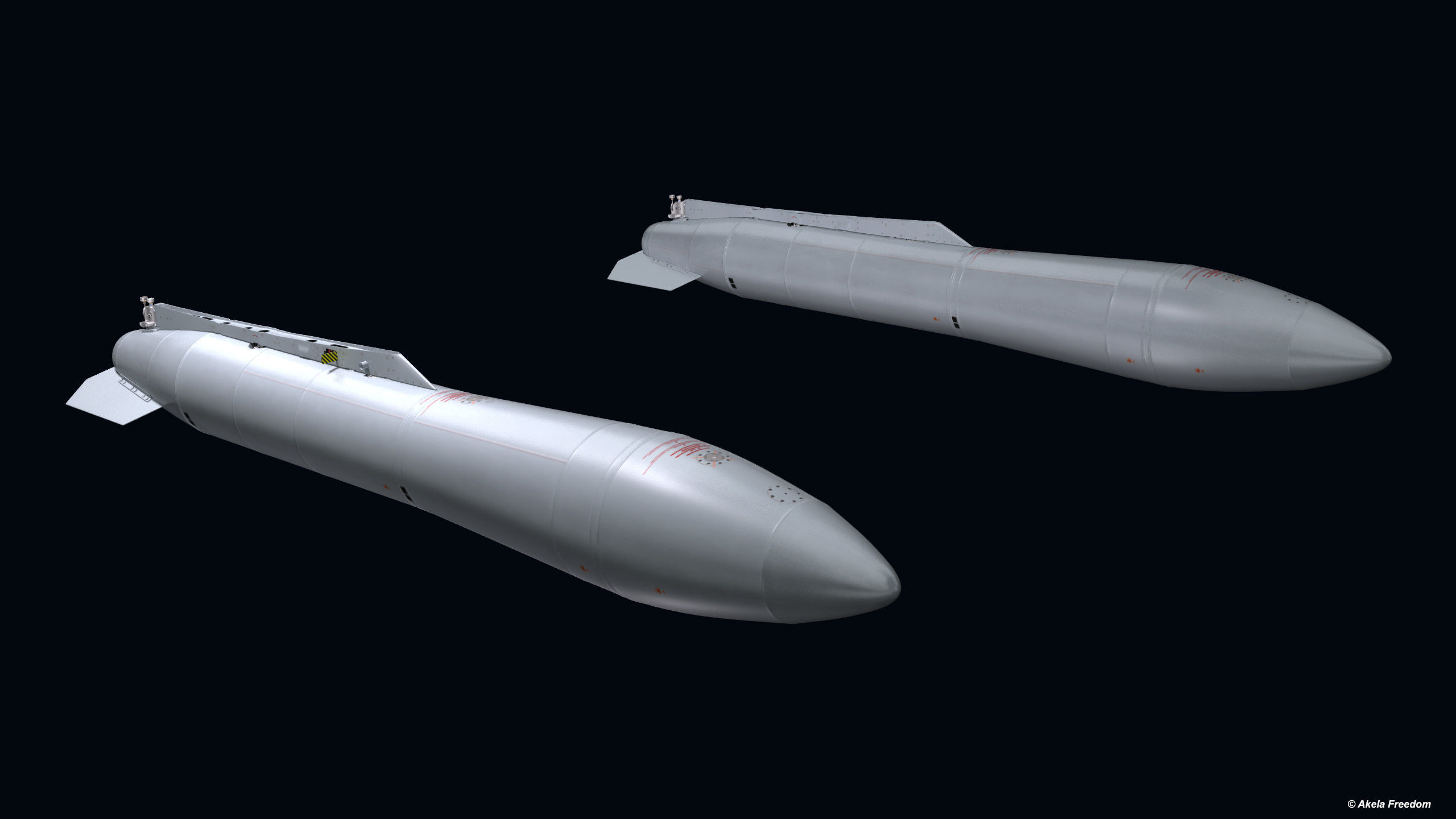 Fuel Tanks RPL-541-542 with Pylone for Mirage-2000 3D model_4