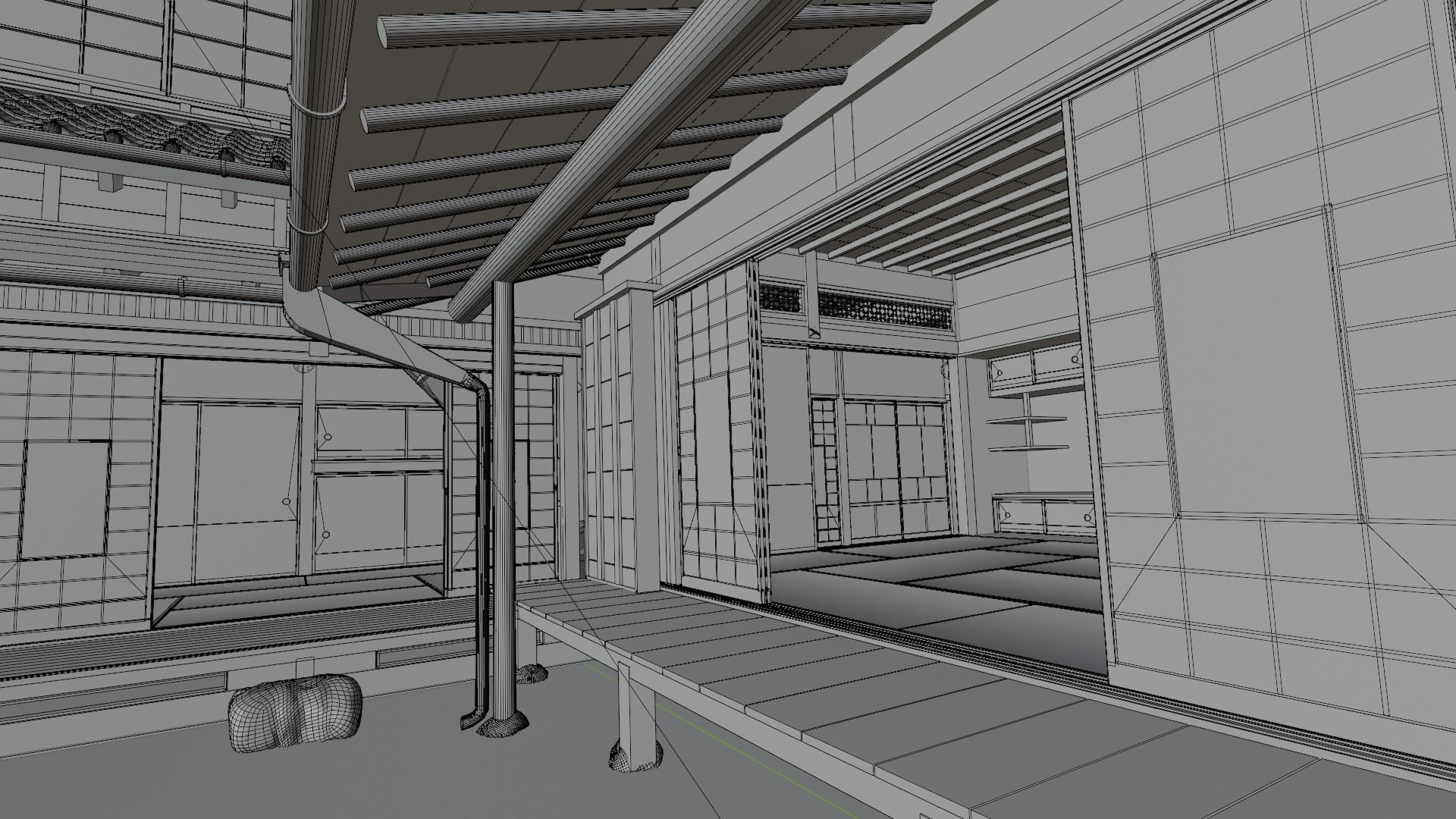 Japanese famouse writers house Kagyu-an built in early 20C 3D model_15