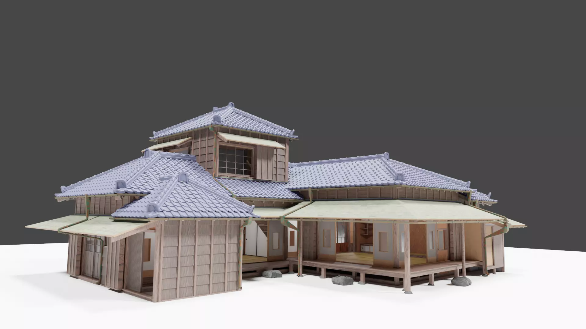 Japanese famouse writers house Kagyu-an built in early 20C 3D model_0
