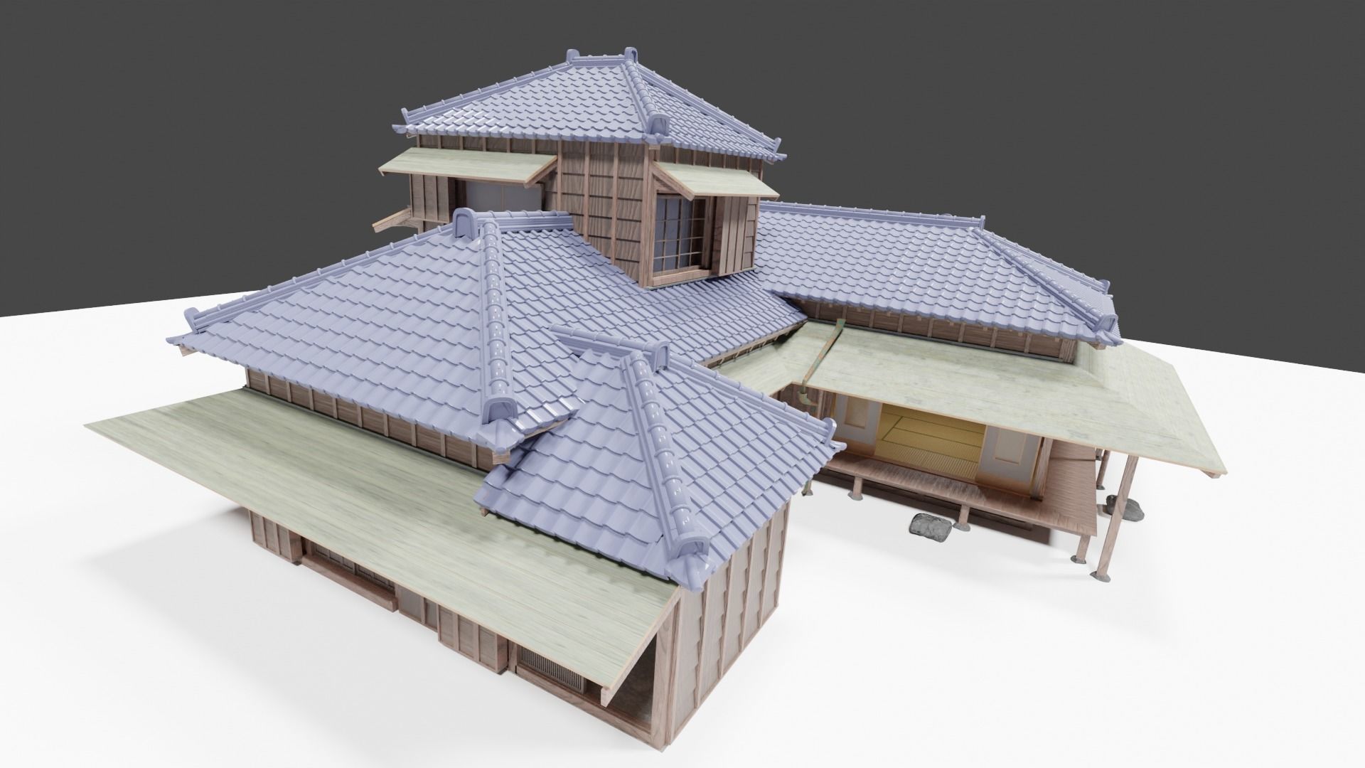 Japanese famouse writers house Kagyu-an built in early 20C 3D model_3