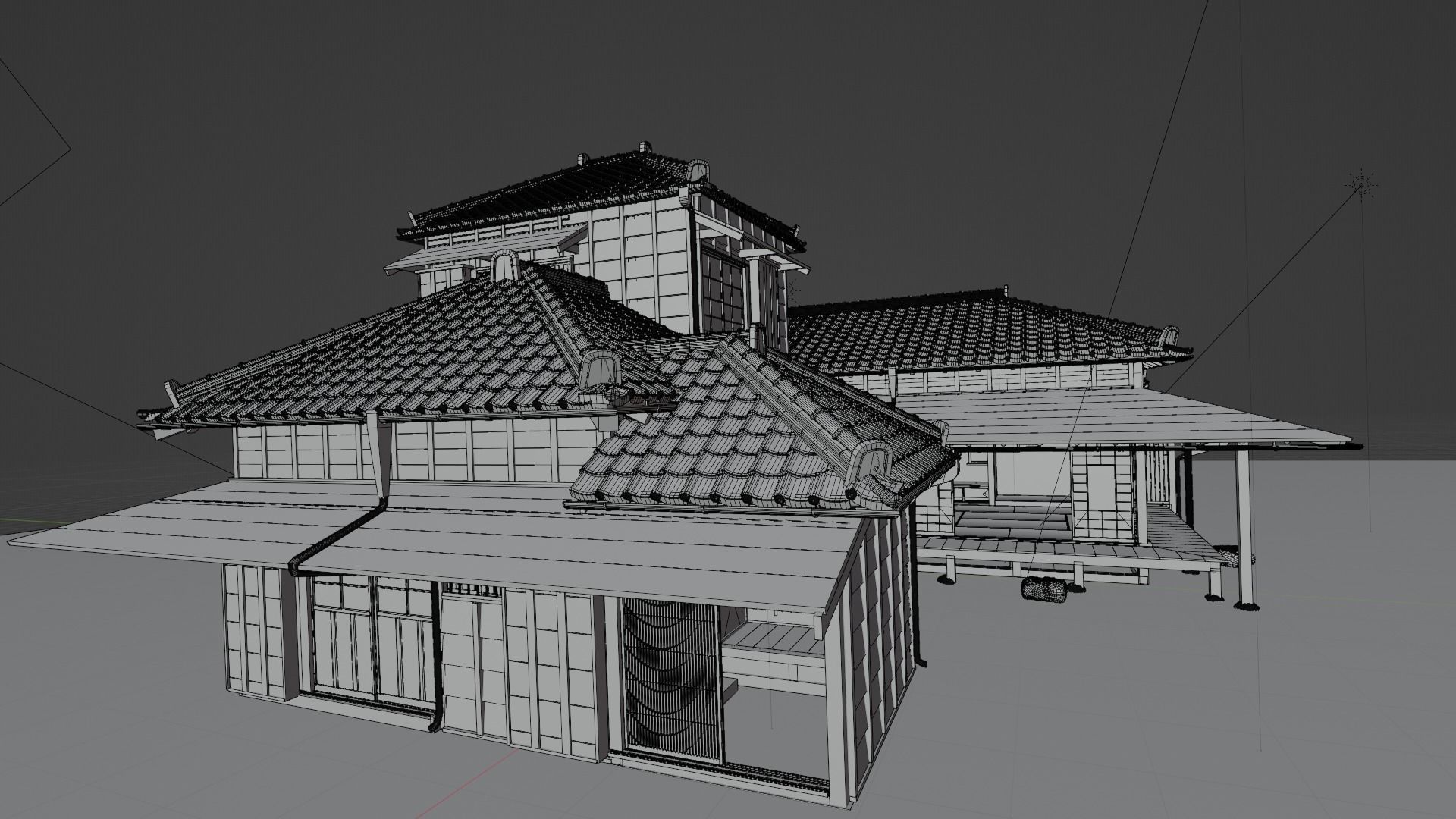 Japanese famouse writers house Kagyu-an built in early 20C 3D model_16