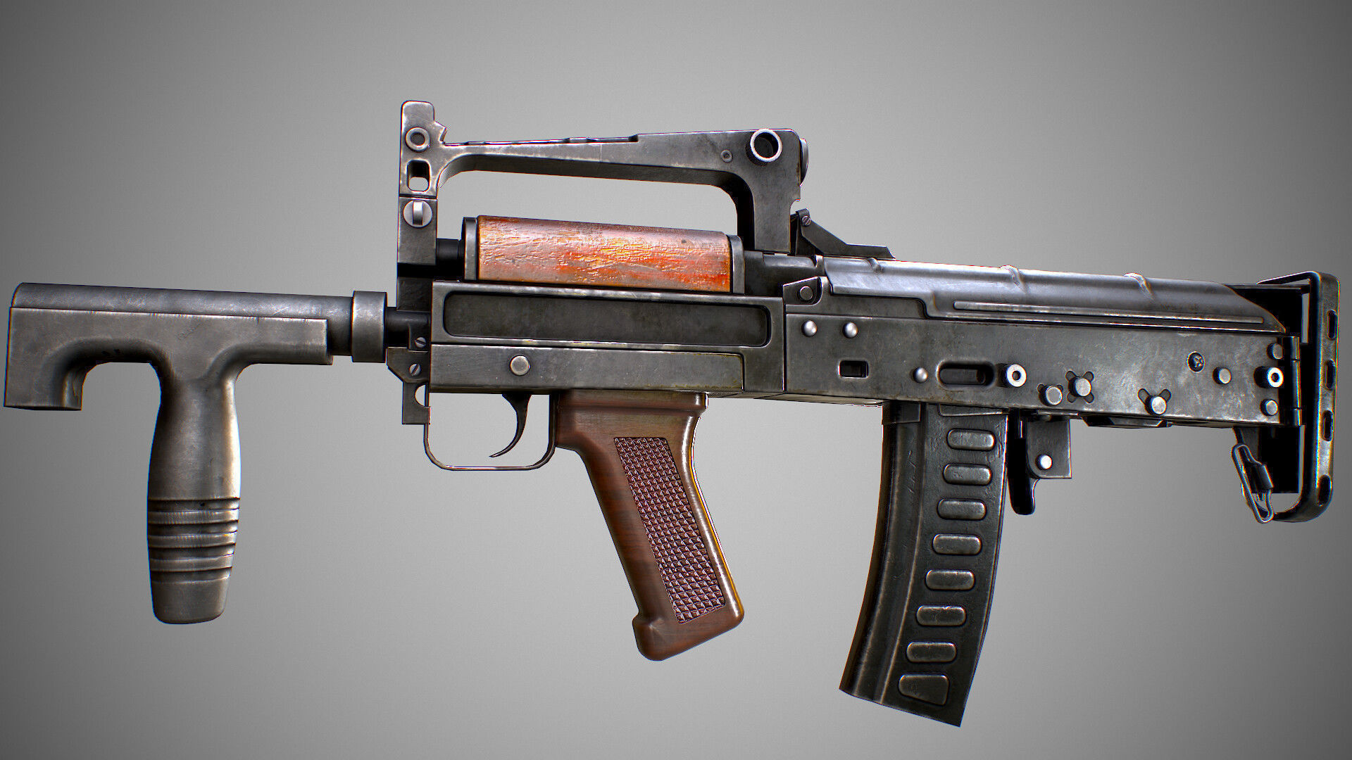 3D model Modern AAA Game Ready weapons pack Assault Rifles SMGs and LMG ...