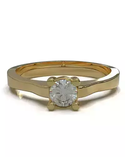 Solitaire engagement ring 3D print model