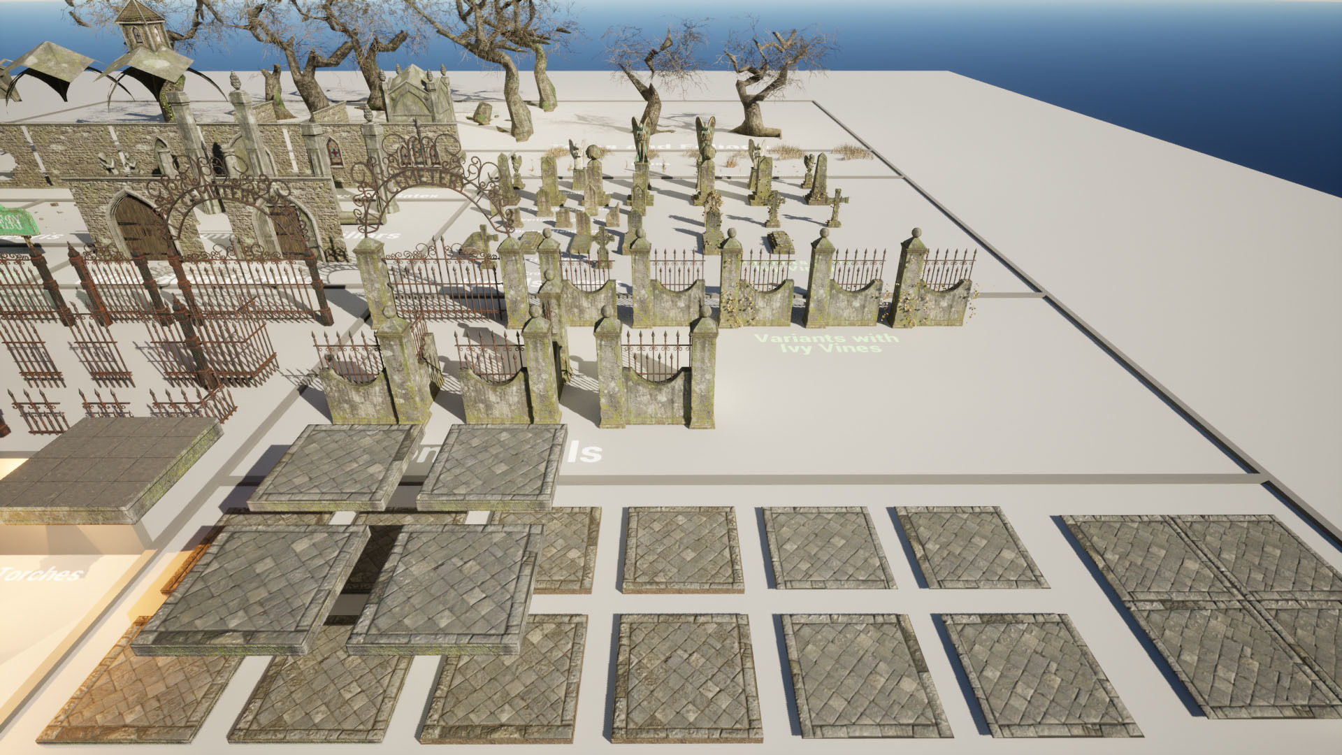 PBR Cemetery Asset Pack for Unreal Engine Low-poly 3D model_17