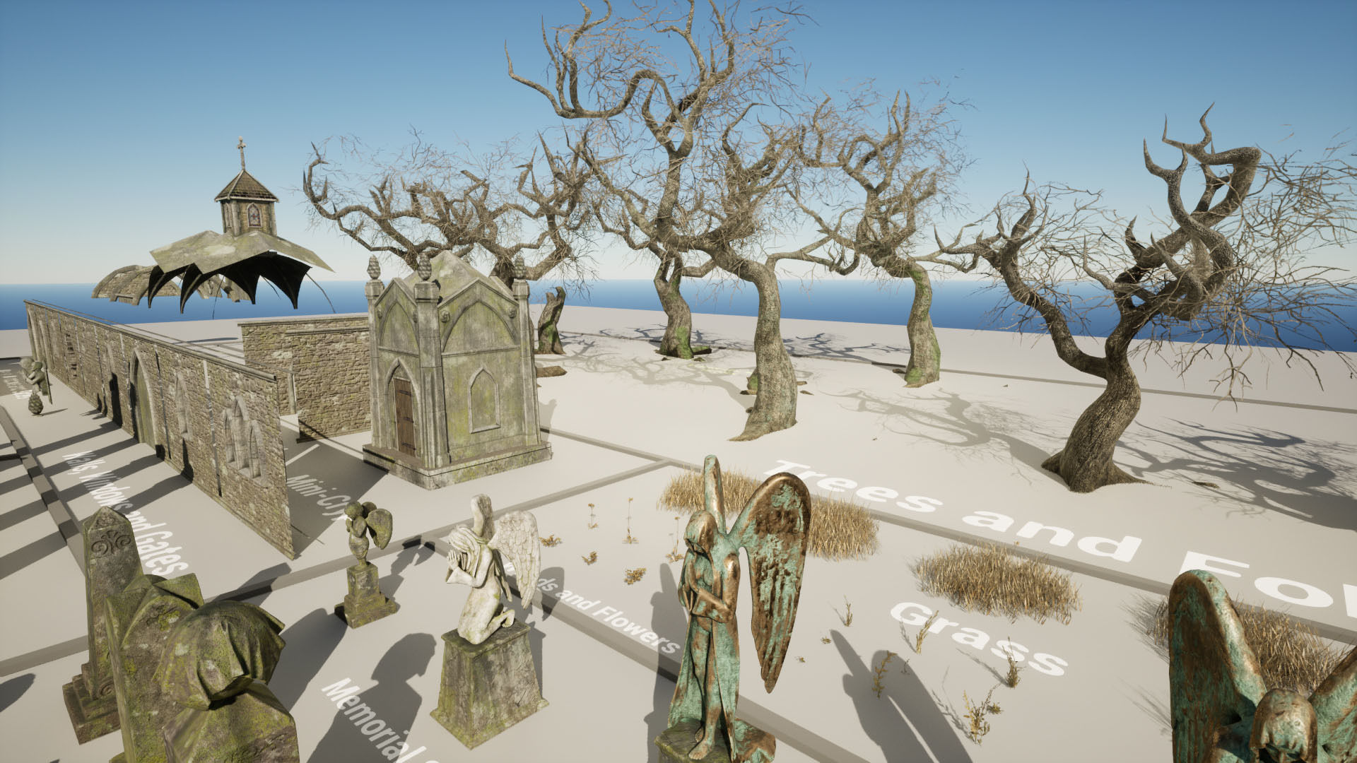 PBR Cemetery Asset Pack for Unreal Engine Low-poly 3D model_20