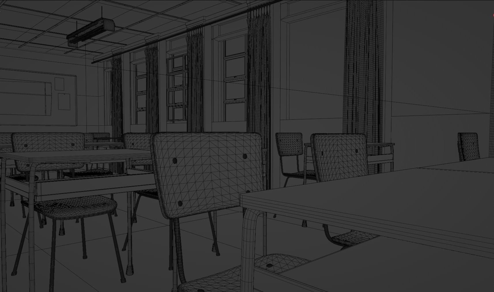 Mordern Classroom 3D Model Low-poly 3D model_7