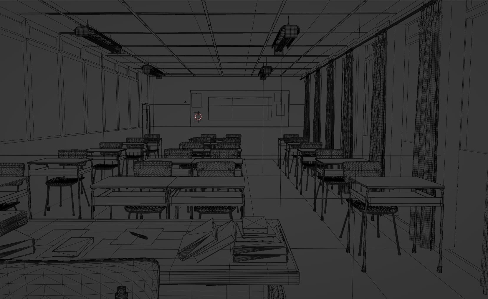 Mordern Classroom 3D Model Low-poly 3D model_3